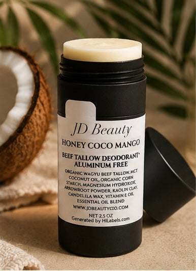 JD Beauty Honey Coco Mango Tallow Deodorant | Aluminum-Free Natural Deodorant