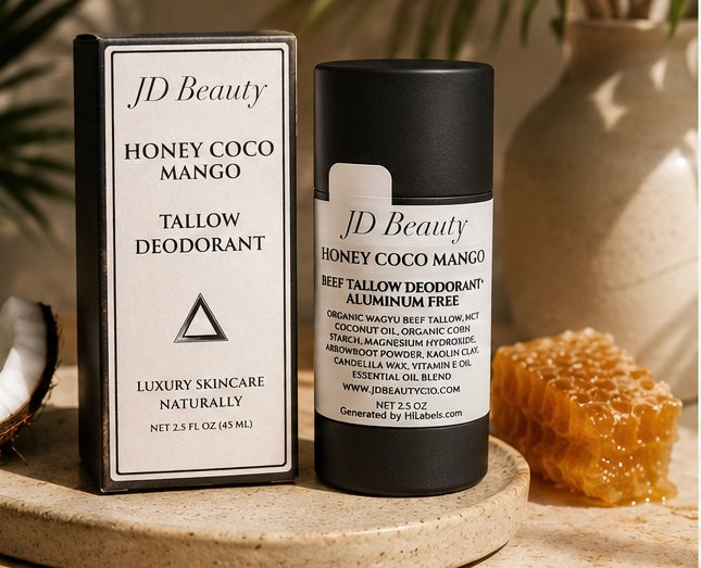 JD Beauty Honey Coco Mango Tallow Deodorant | Aluminum-Free Natural Deodorant