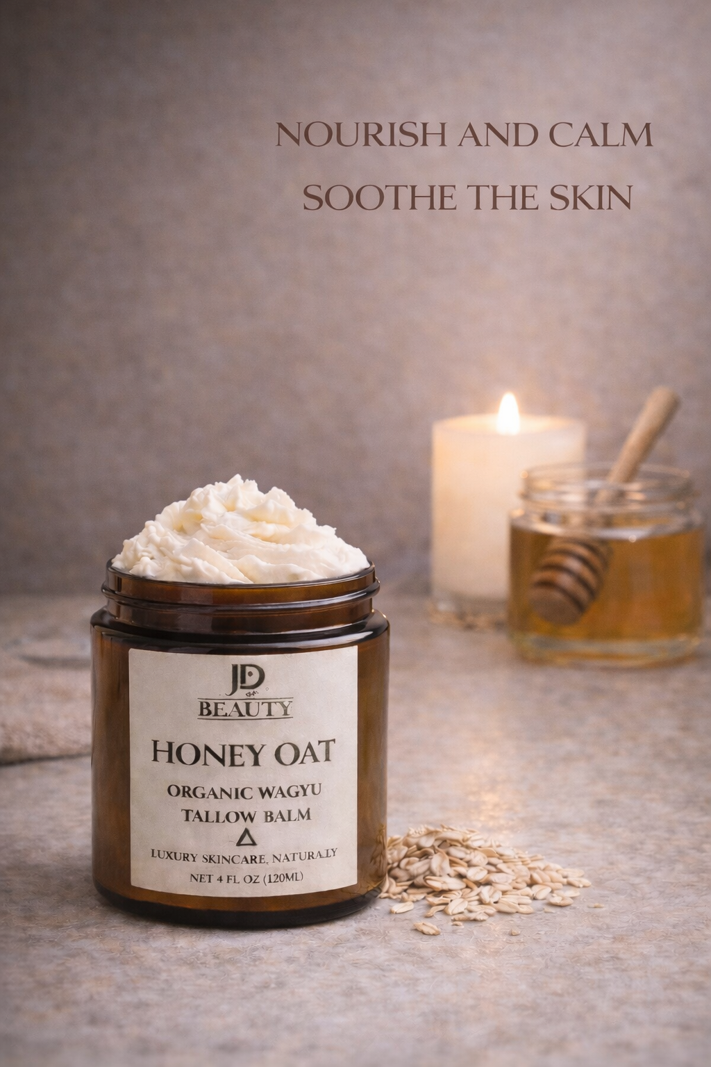 JD Beauty Honey Oat Tallow Balm – Soothing Moisturizer for Sensitive & Dry Skin