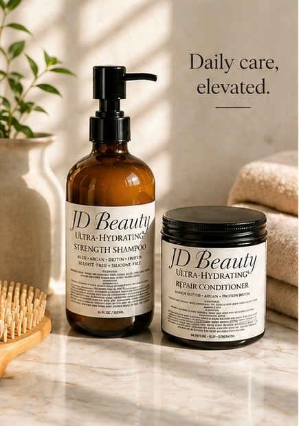 JD Beauty Ultra-Hydrating Shampoo & Repair Conditioner Set | Aloe, Argan, Biotin