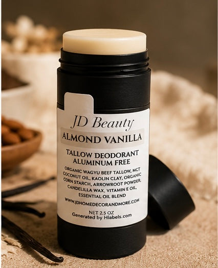JD Beauty Almond Vanilla Sugar Tallow Deodorant | Aluminum-Free Natural Deodoran