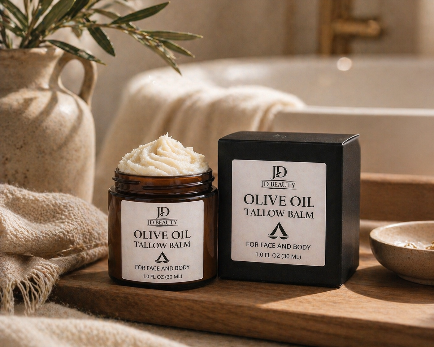 Olive Oil Tallow Balm – Nourishing Face & Body Moisturizer