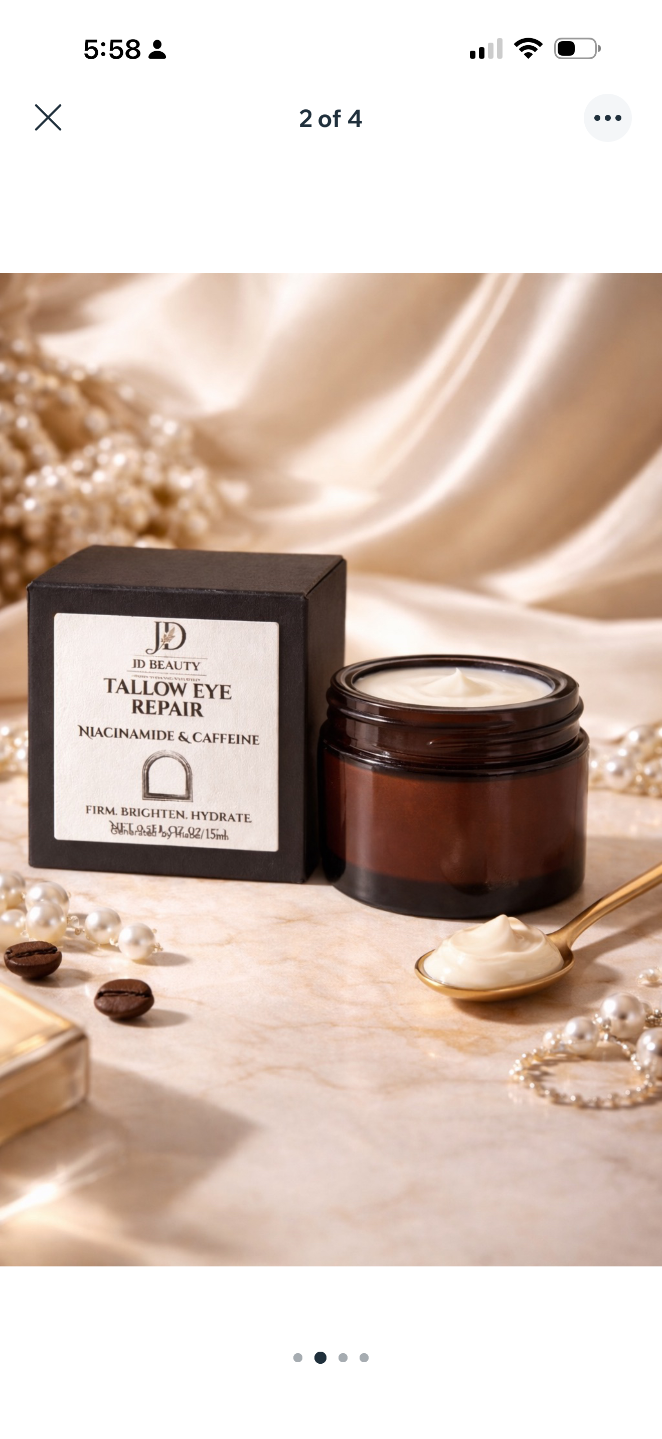 JD Beauty Tallow Eye Repair Cream – Niacinamide & Caffeine