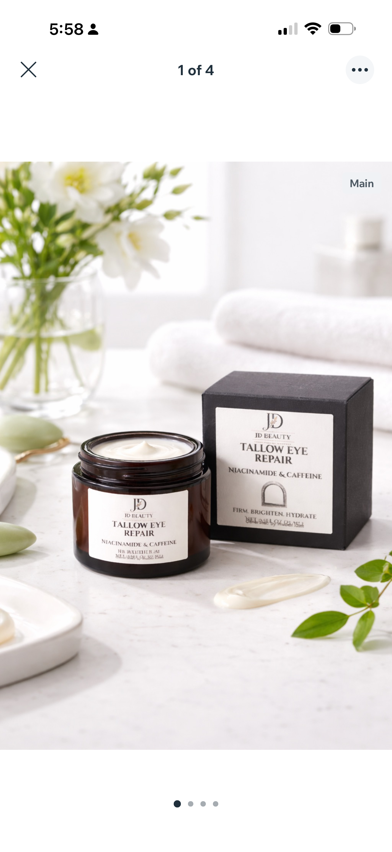 JD Beauty Tallow Eye Repair Cream – Niacinamide & Caffeine