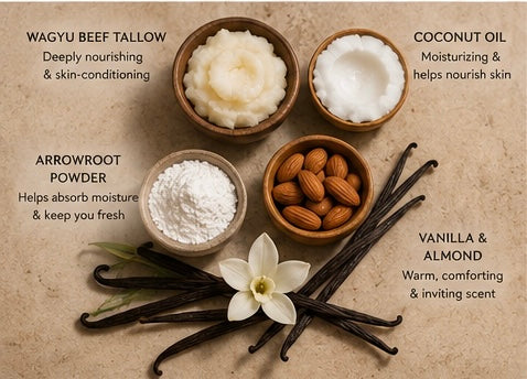 JD Beauty Almond Vanilla Sugar Tallow Deodorant | Aluminum-Free Natural Deodoran