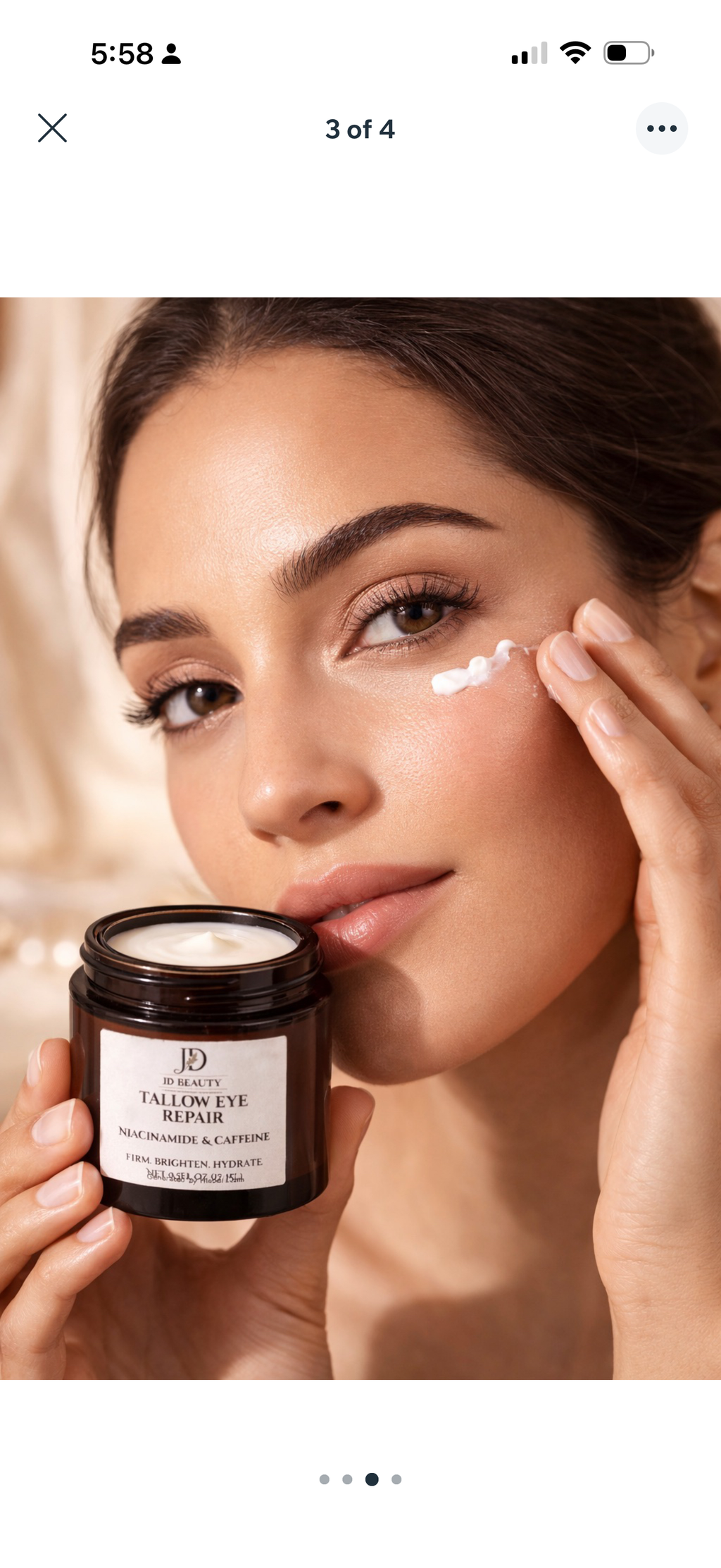 JD Beauty Tallow Eye Repair Cream – Niacinamide & Caffeine